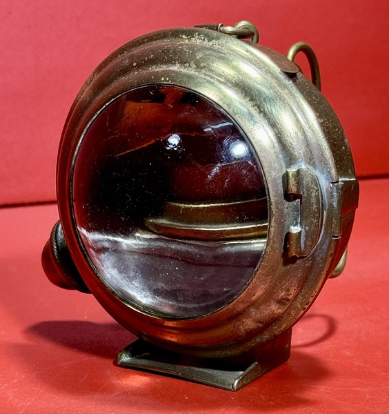 24-221. Brass Whale Oil bicycle or Traveler's lamp