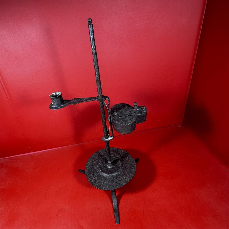 26-056 Wrought Iron Fat Lamp & Candle Socket