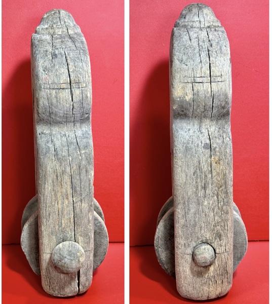 24-162. Early, primitive chandelier pulley