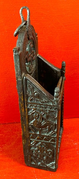 22-112.Hanging candle box with sliding front panel