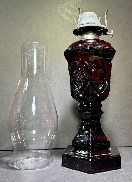 25-030. Rare Amethyst Color Glass Fluid Lamp