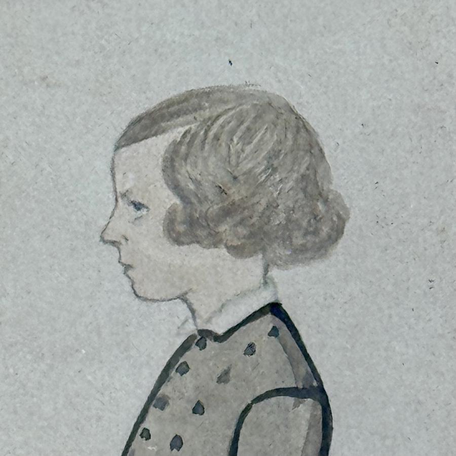 26-104 Watercolor Portrait a Young Boy in Profile