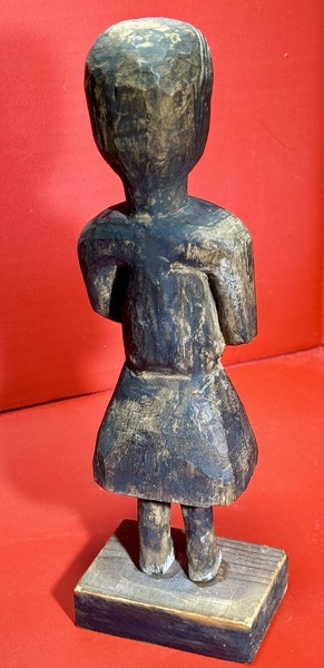 20-015. Chip carved female PowPow medicine doll