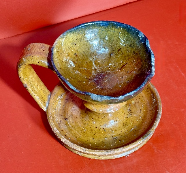 25-113. Pennsylvania Redware Fat Lamp