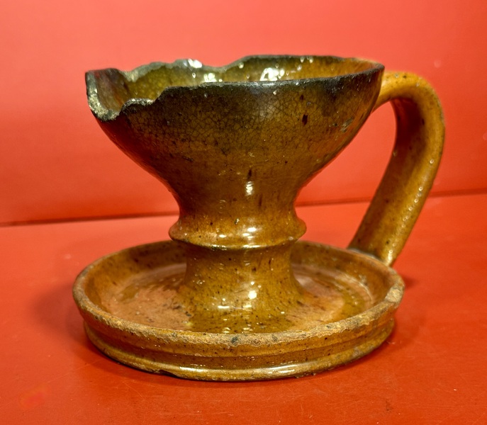 25-113. Pennsylvania Redware Fat Lamp