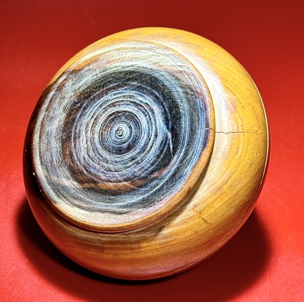 24-023. Treen hard wood jar