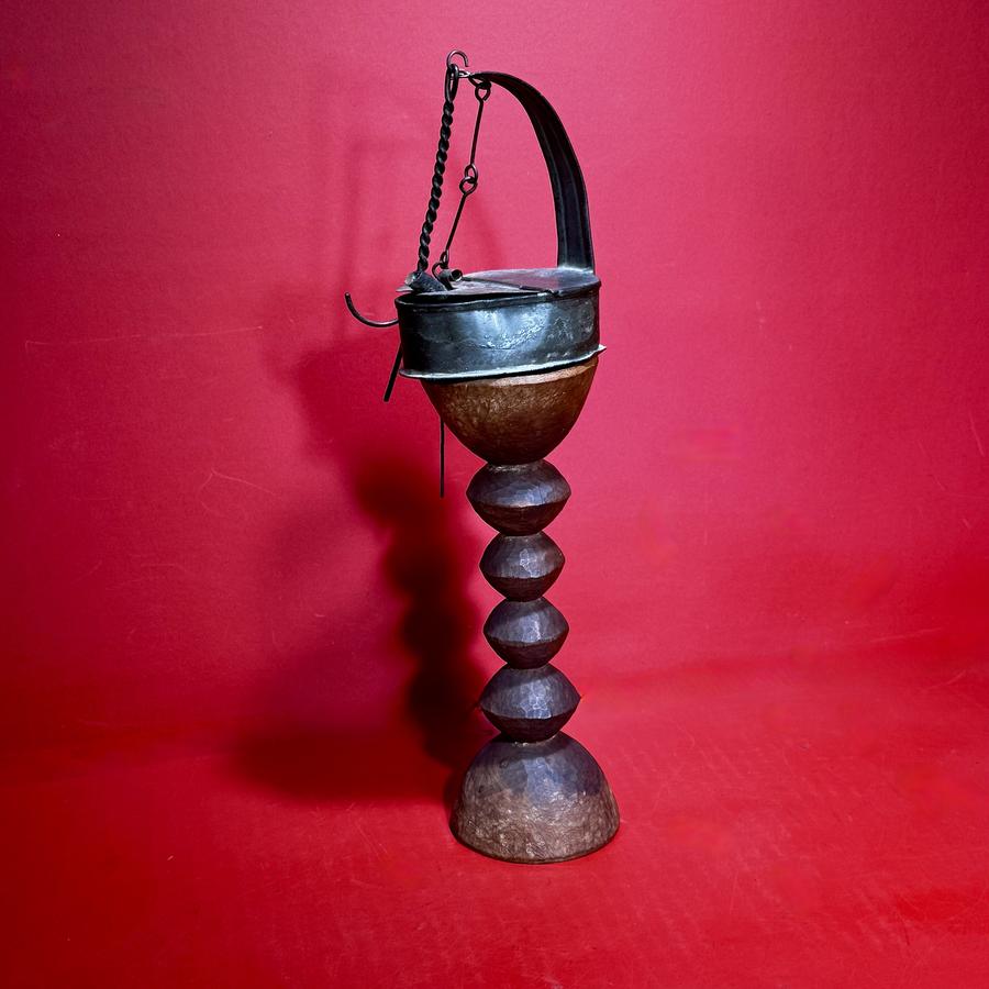 26-077. Lamp Stand of Faceted Globular Elements