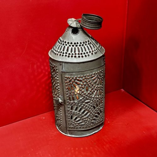 25-082 Pierced Tin Candle Lantern
