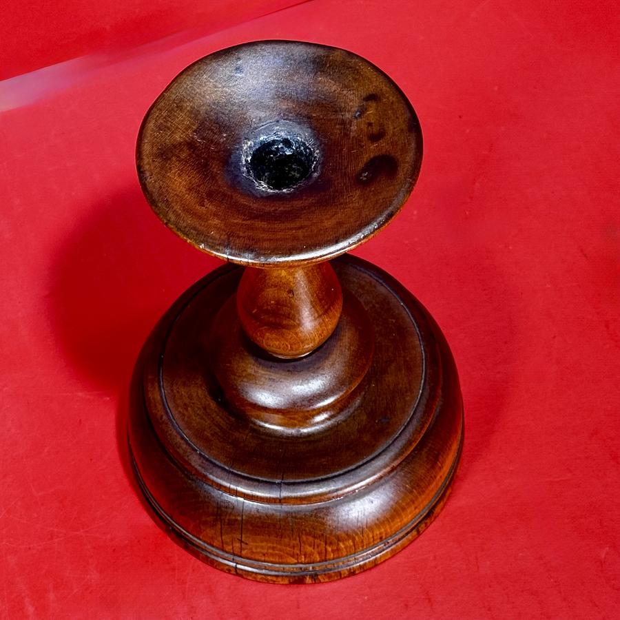 26-037 Nicely Turned Cherry Wood Candlestick