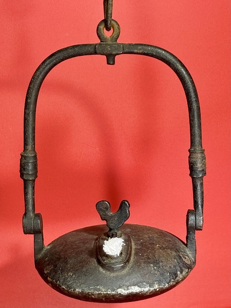 25-167. Wrought and Cast-Iron Miner’s Fluid Lamp
