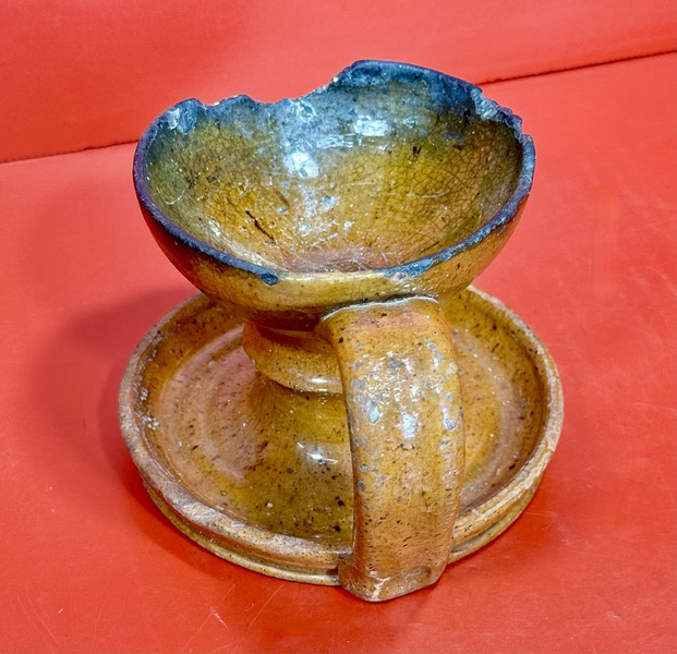 25-113. Pennsylvania Redware Fat Lamp