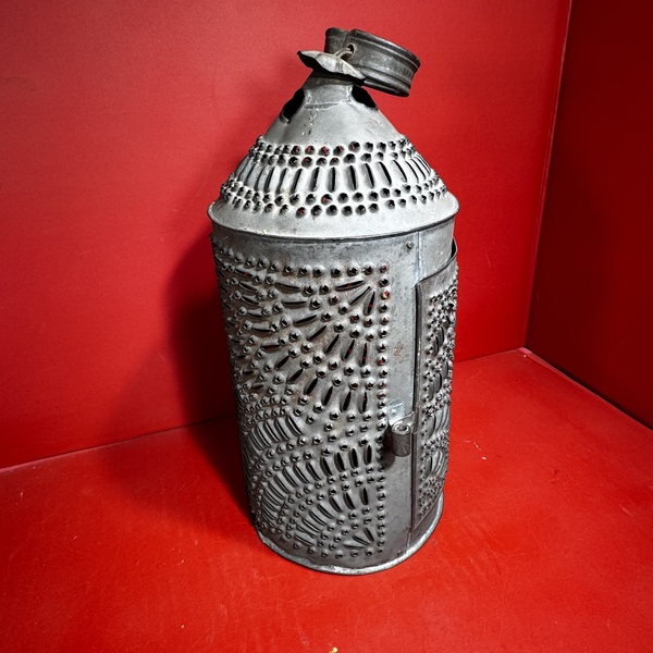 25-082 Pierced Tin Candle Lantern