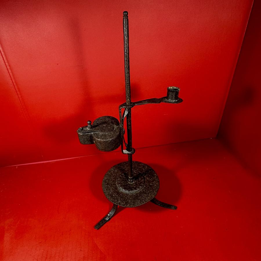 26-056 Wrought Iron Fat Lamp & Candle Socket