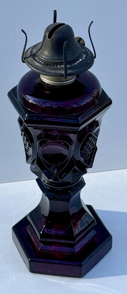 25-030. Rare Amethyst Color Glass Fluid Lamp