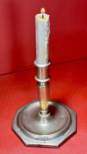 25-020. Early English Brass Candlestick ca. 1720