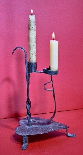 24-239. A Hand-Wrought Iron Double Candle Holder