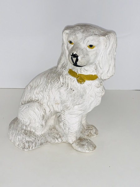 PA hollow cast chalkware spaniel dog.