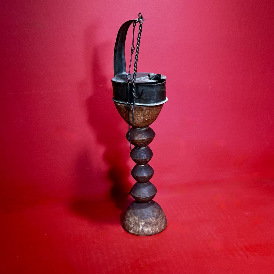 26-077. Lamp Stand of Faceted Globular Elements