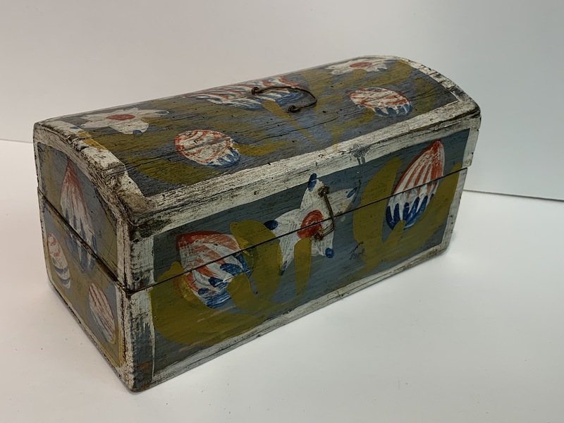 21-203. A small painted dome top box