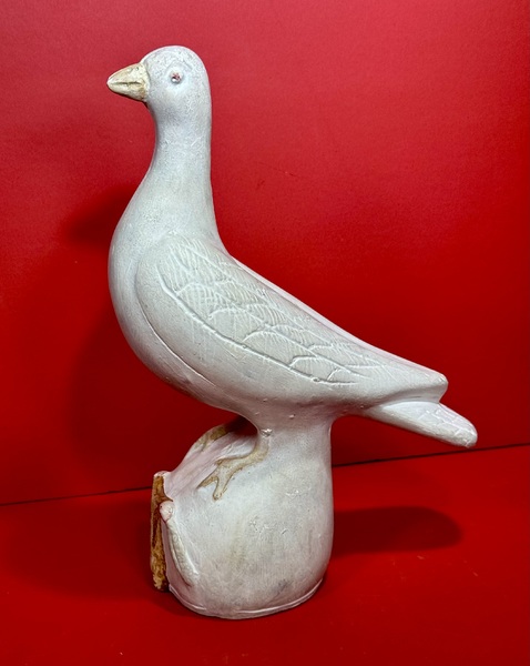 25-028A.PA Chalkware Hollow Bird-Form Bank