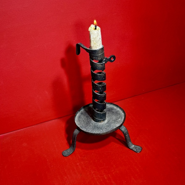 26-040 Hand-Wrought Iron Courting Candlestick
