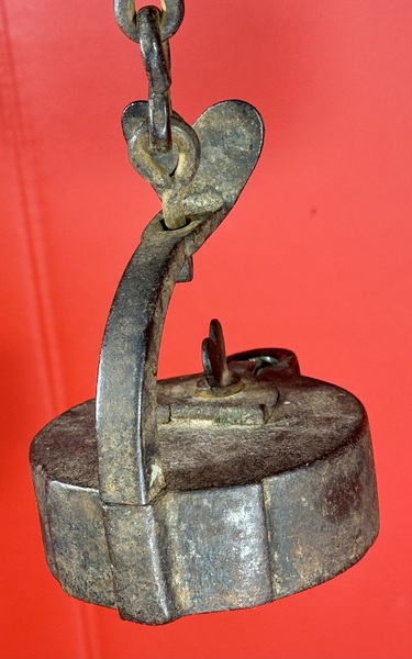24-058. Heavy Cast Iron Miner’s Betty Lamp