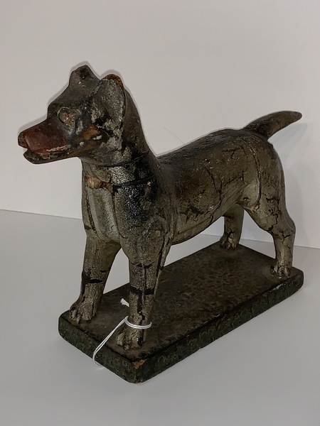 Folk Art carved standing dog.