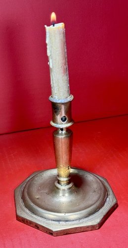 25-020. Early English Brass Candlestick ca. 1720