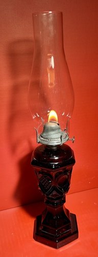 25-030. Rare Amethyst Color Glass Fluid Lamp