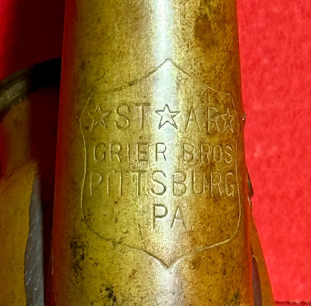 23-160. A small brass Miner's fluid lamp.