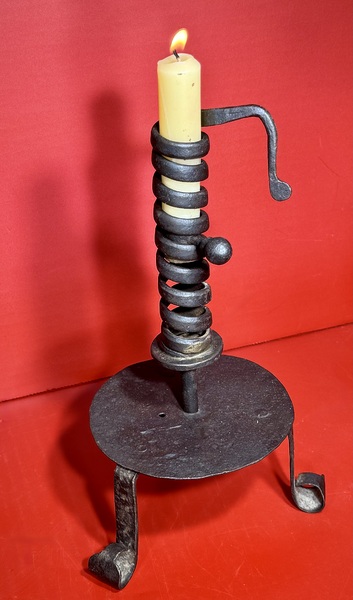 25-006. Early Spiral-form "Courting" Candlestick