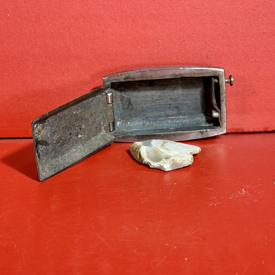 26-087 An Inscribed, Polished Steel, Tinder Box