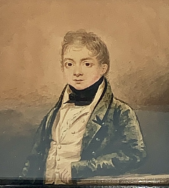 23-100. Fine watercolor portrait of a young man.