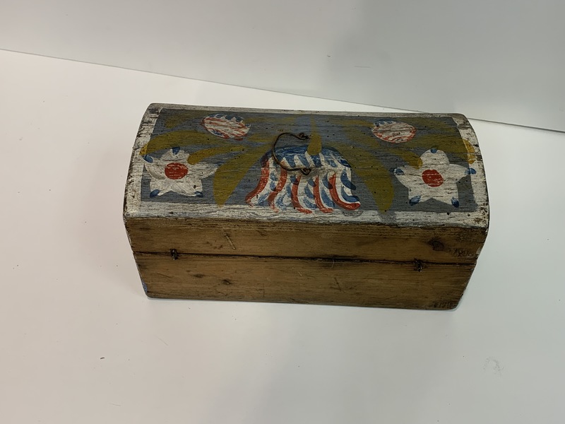 21-203. A small painted dome top box