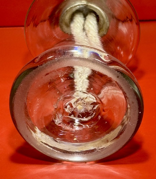24-250. Hand-Blown Glass Burning Fluid Lamp