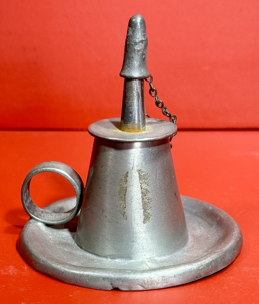 24-143. Miniature Pewter Burning Fluid finger lamp