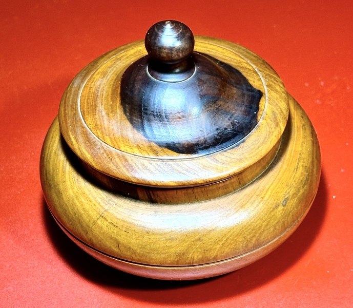 24-023. Treen hard wood jar