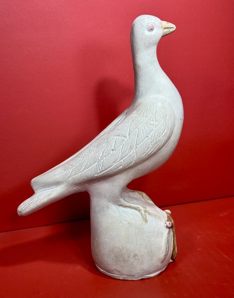 25-028A.PA Chalkware Hollow Bird-Form Bank