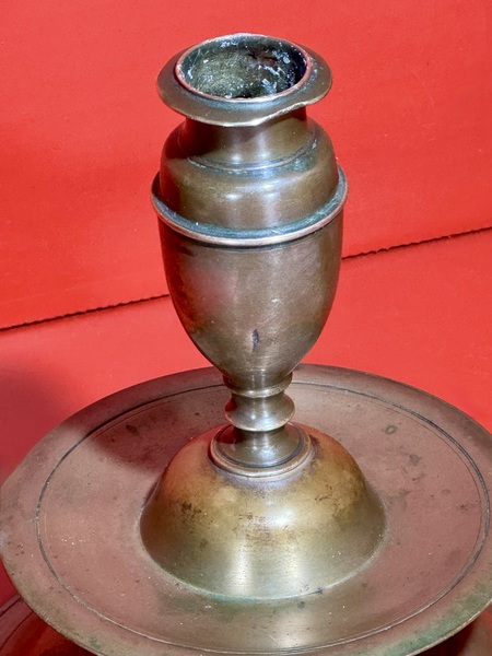 25-009. A Continental Brass "Capstan" Candlestick