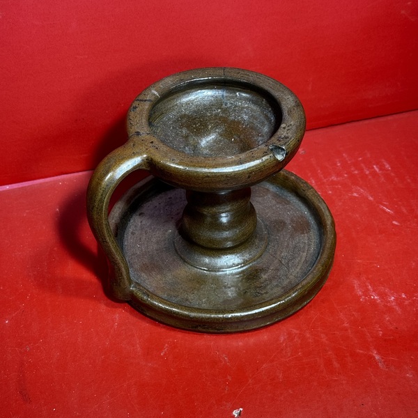 25-156. An Ohio Earthenware Grease Lamp