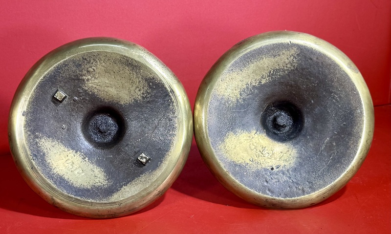 23-105.17th Cent. Brass Barley Twist Candlesticks