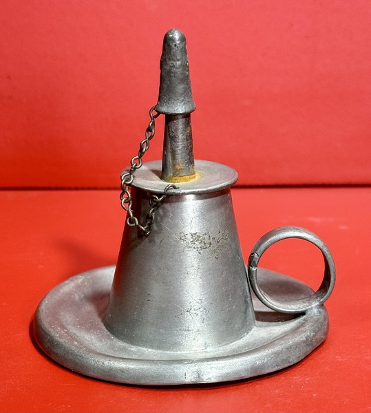 24-143. Miniature Pewter Burning Fluid finger lamp