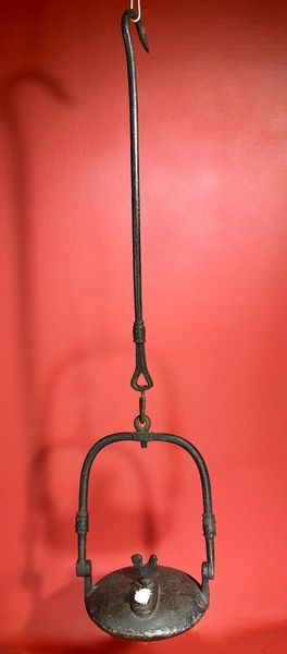 25-167. Wrought and Cast-Iron Miner’s Fluid Lamp