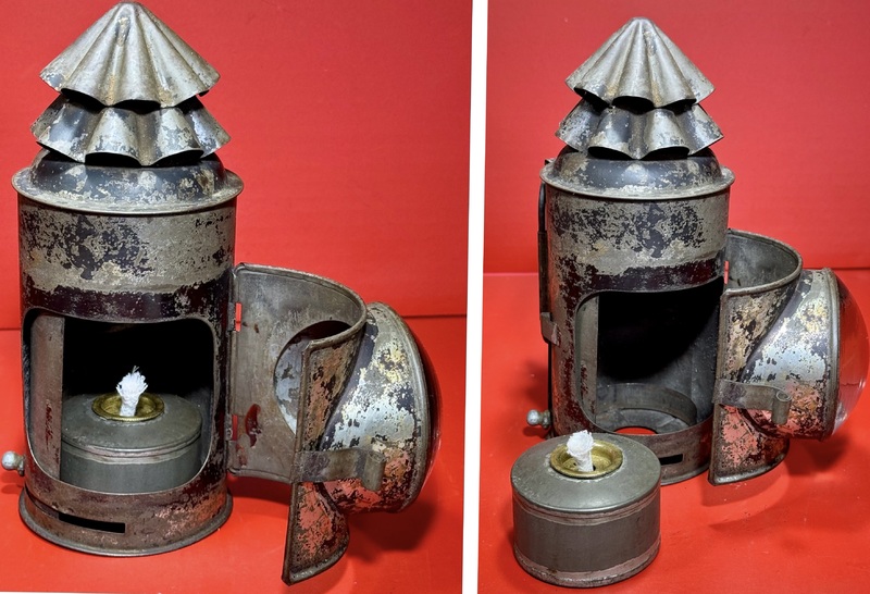24-253. Whale Oil Lantern with Fisheye Convex Lens