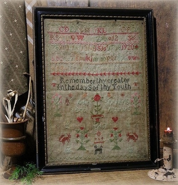 Marking and Pictorial Sampler dated 1847