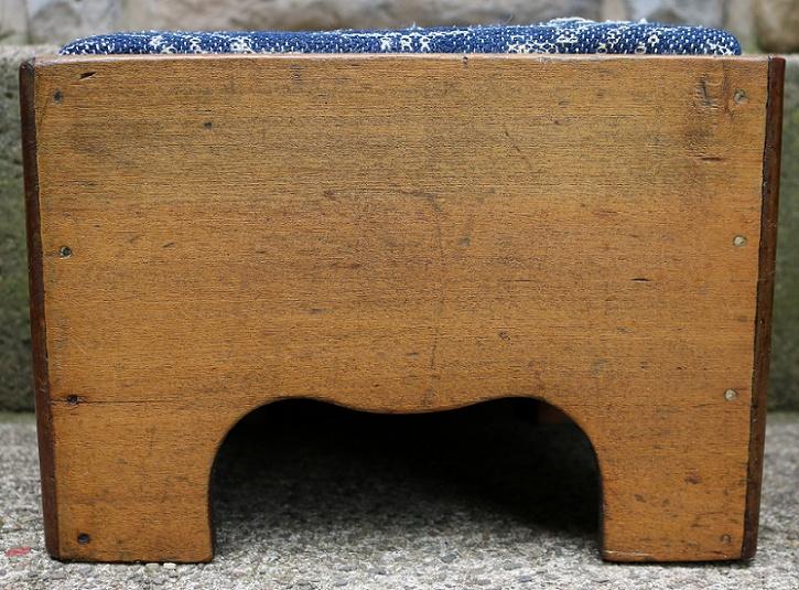 Antique 19th-Century Footstool with Early Coverlet