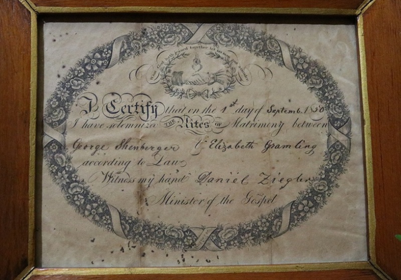 Pennsylvania Printed Fraktur Marriage Certificate