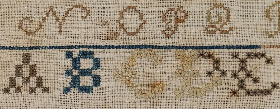 Early Sampler with Heart Motif