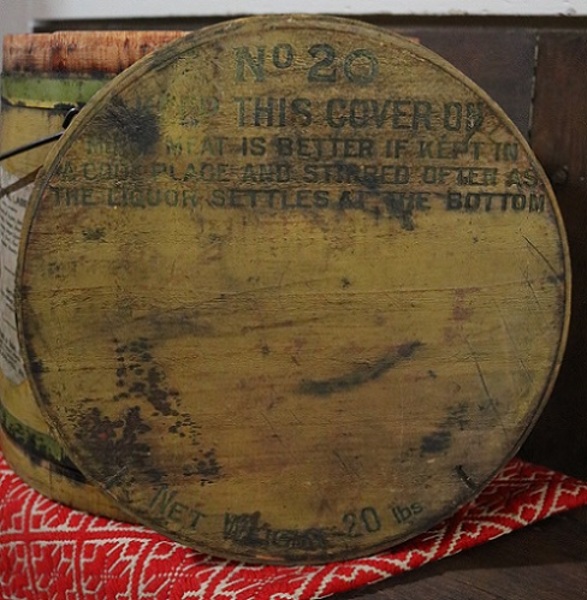 Firkin Mincemeat Bucket in Mustard Paint