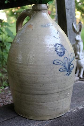 19th Century Stoneware Floral Slip Decorated Jug